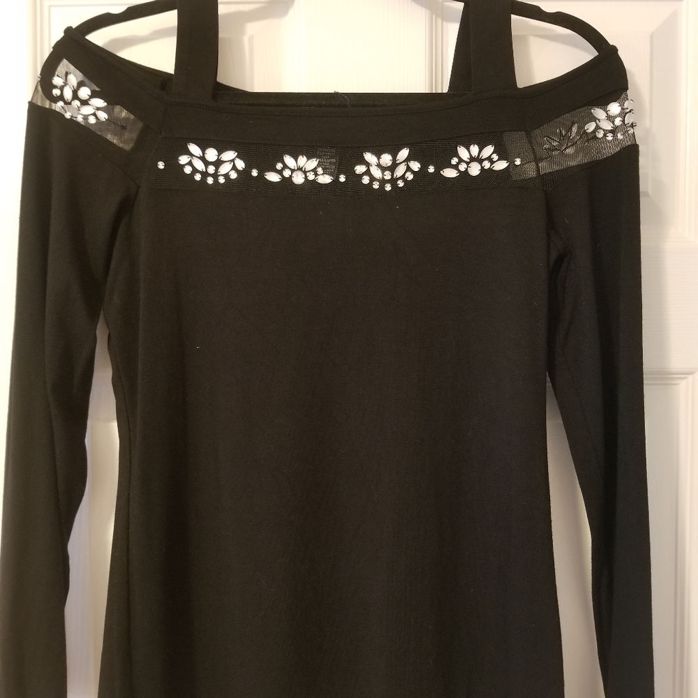 INC rhinestone top size xs